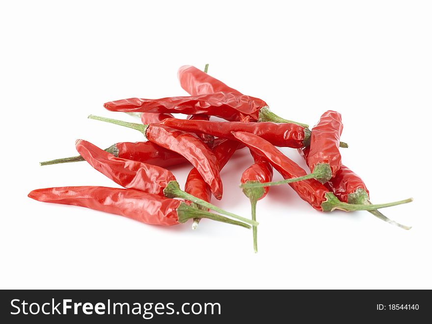 Red hot chilli isolated on white