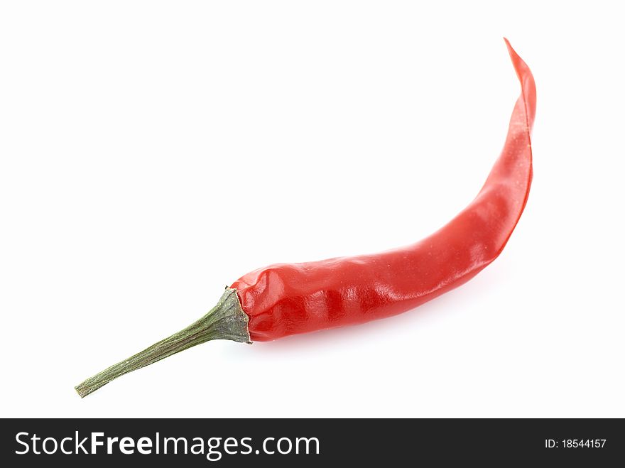 Red hot chilli isolated on white