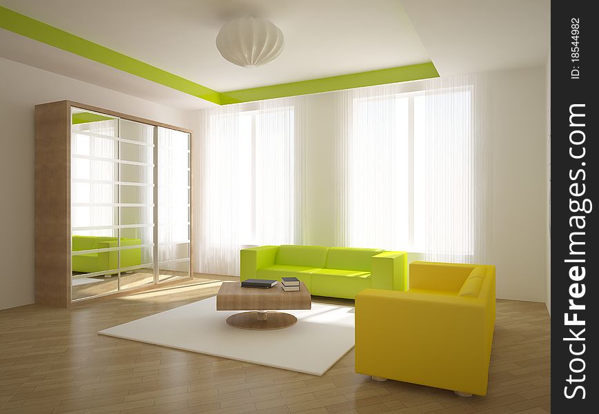 Interior concept with colored furniture. Interior concept with colored furniture