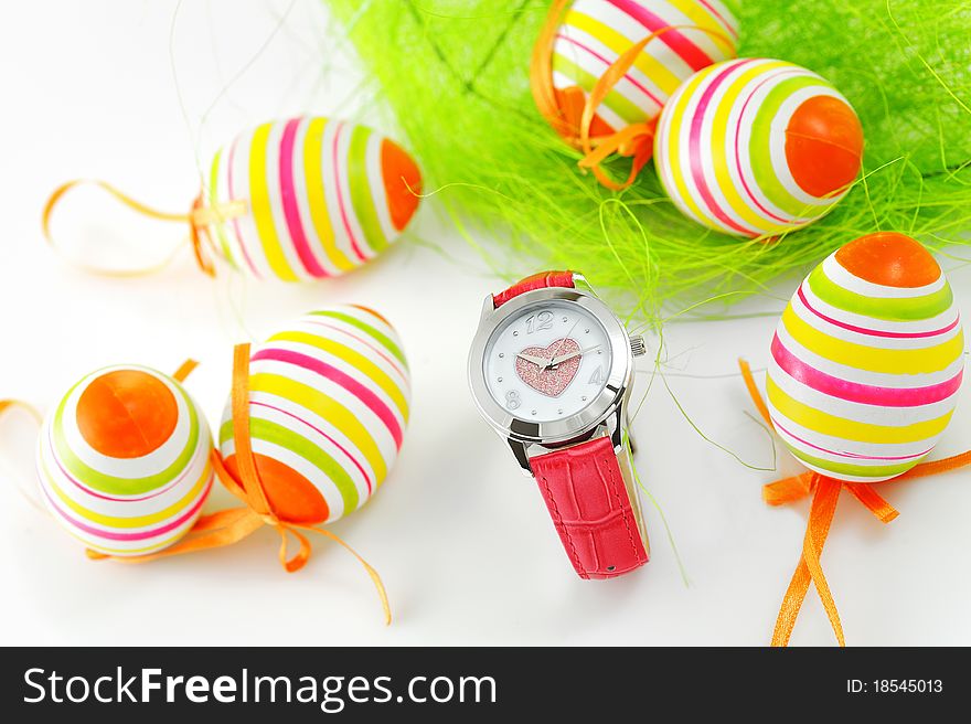 Easter watch concept isolated in studio