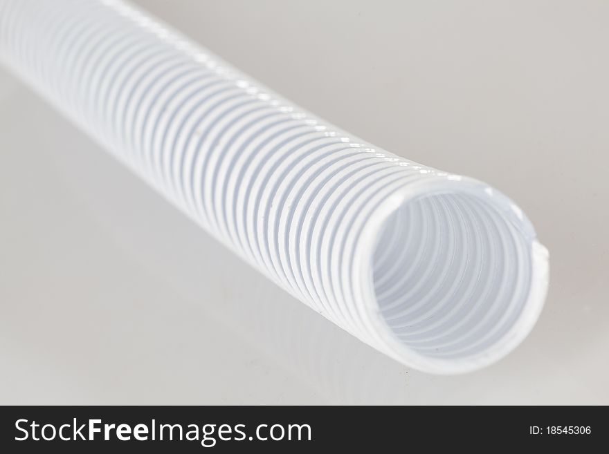 White pipe's part pattern, close up studio isolated shot
