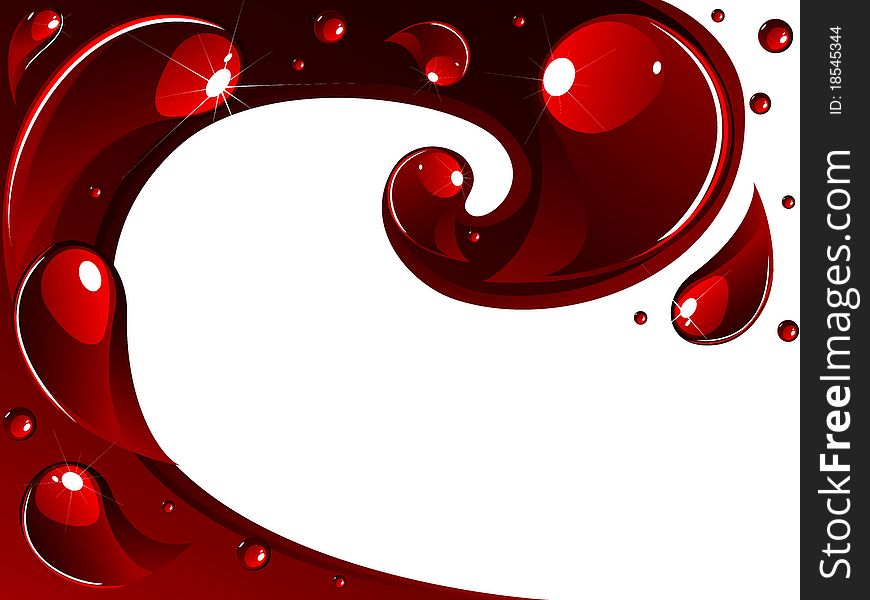 Vector of card with red wave