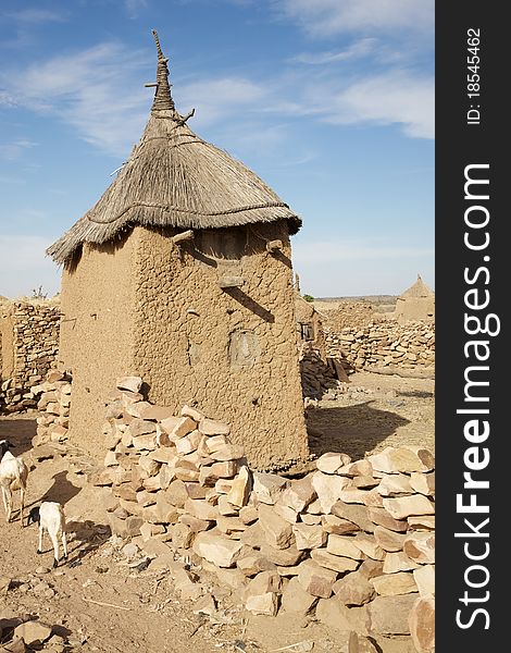 Typical roof and architecture of Dogon culture - located in Mali. Typical roof and architecture of Dogon culture - located in Mali