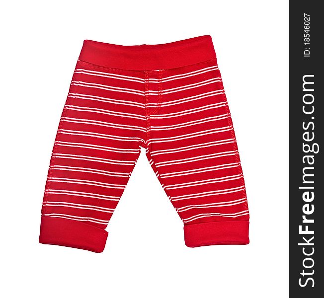 Bright Red Baby Trousers Isolated