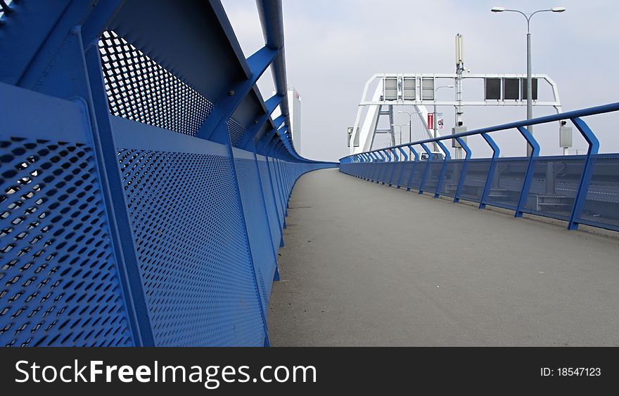 Foot-way on bridge Apollo in Bratislava