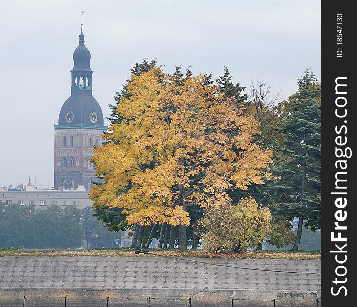 Riga Dom cathedral in the autumn, Riga, Latvia. Riga Dom cathedral in the autumn, Riga, Latvia.