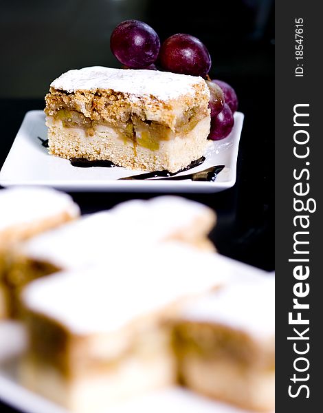 Apple Cake Served In A Restaurant