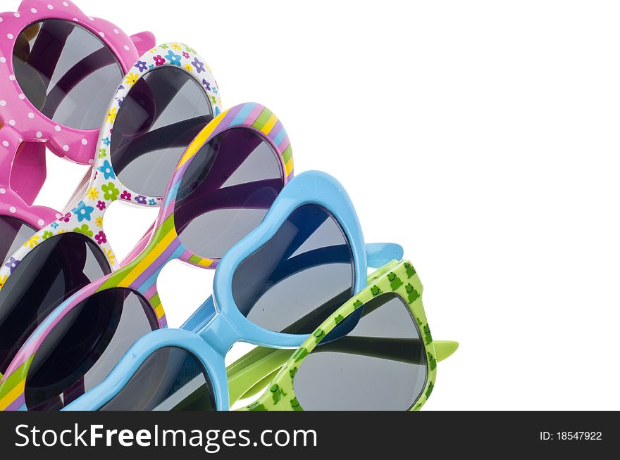 Summer Child Size Sunglasses Variety Border Background.
