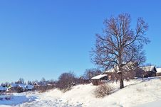 Small Russian Village In Winter Time Royalty Free Stock Images Small Russian Village In Winter Time Royalty Free Stock Images