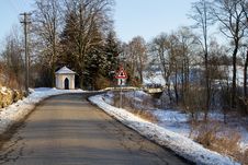 Winter Road On A Sunny Frosty Day Stock Photography