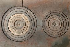 Ancient Kitchen Stove Rings Stock Image