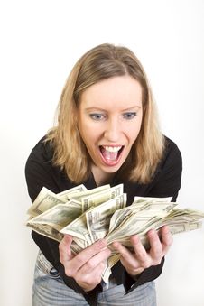 Young Woman Have Lots Of Dollars In Her Hands Royalty Free Stock Photo Young Woman Have Lots Of Dollars In Her Hands Royalty Free Stock Photo