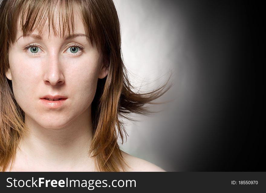 Close-up Portrait Of A Fresh And  Young Women