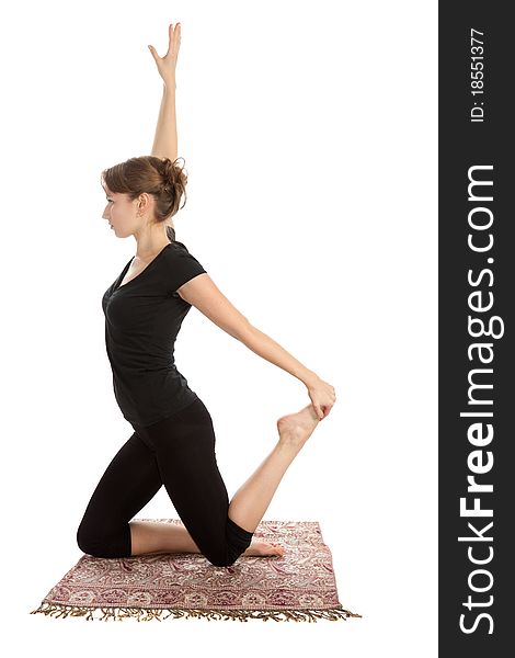 Young woman practicing Yoga exercises. Young woman practicing Yoga exercises.