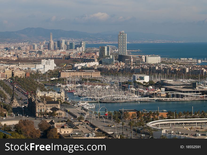 View Over Barcelona Marina, Spain