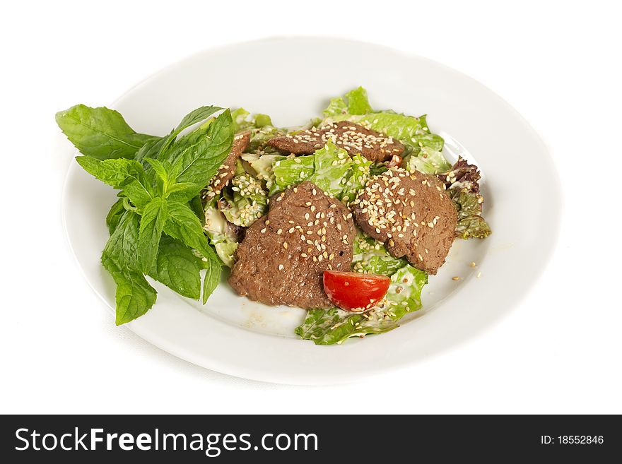 Plate of sesame Beef  with Vegetables