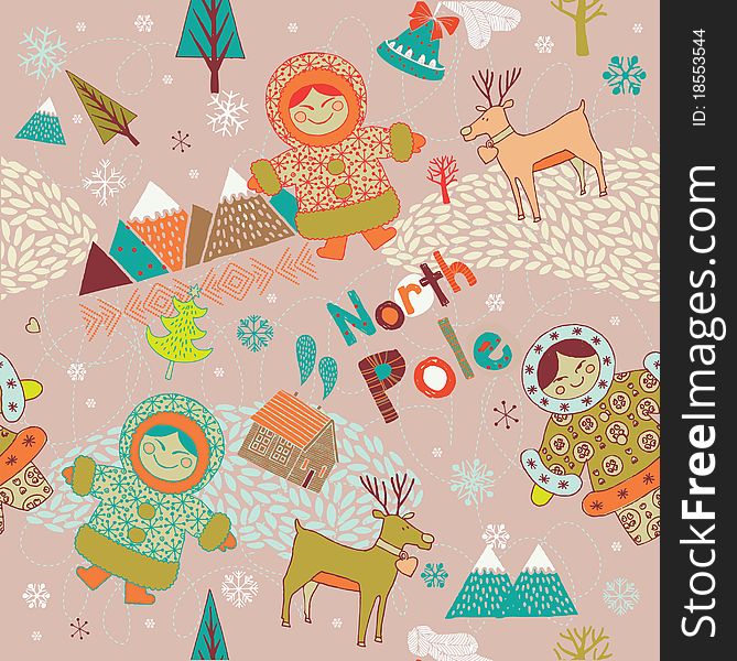 North Pole Seamless Pattern