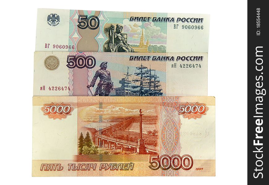 Russian paper money isolated