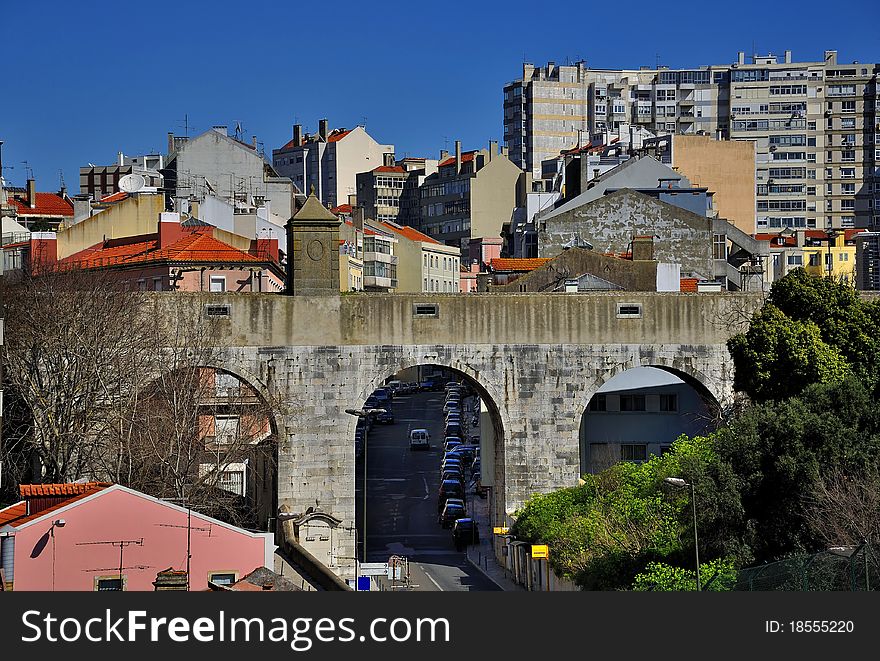 Photos of ancient architecture in the city of Lisbon