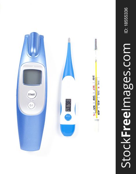 Mercury thermometer, digital thermometer, contactless thermometer. Mercury thermometer, digital thermometer, contactless thermometer