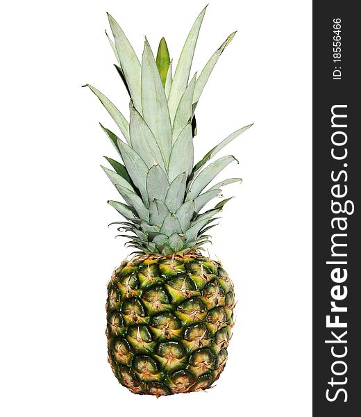 Ripe pineapple isolated on white background.