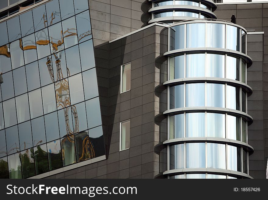 Modern office building with reflections. Modern office building with reflections.