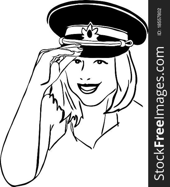 girl in a military cap