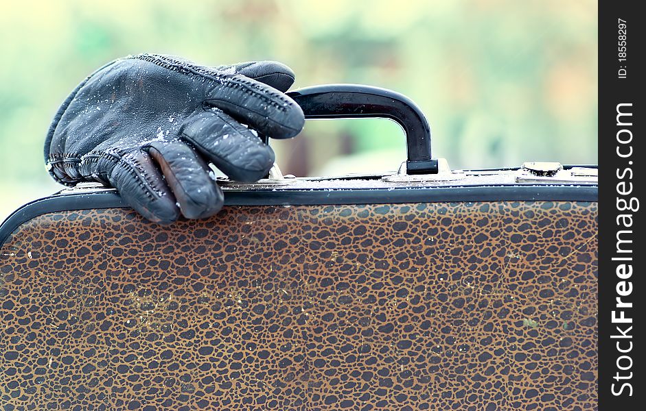 Old Suitcase And Glove