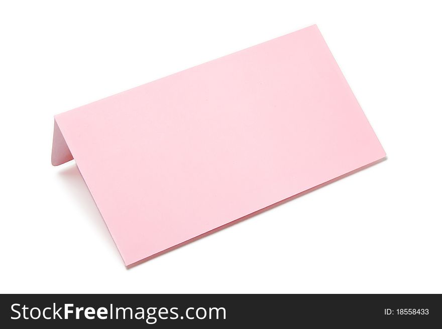 Pink empty envelope isolated on white background.
