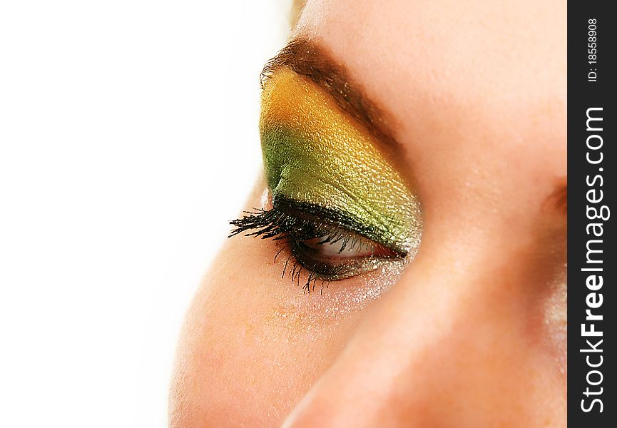 Female eye with make up