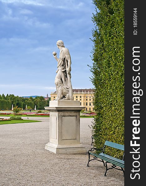 The Statue of Paris in the garden of the Schonbrunn palace. The Statue of Paris in the garden of the Schonbrunn palace