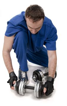 Man Lifting Dumbbells. Royalty Free Stock Photos Man Lifting Dumbbells. Royalty Free Stock Photos