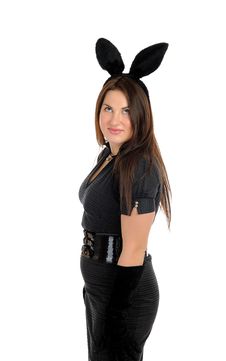 Pretty Seductive Brunette Girl With Bunny Ears Stock Image