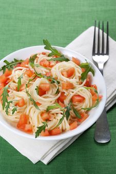 Pasta With Tomato And Rucola Royalty Free Stock Photos Pasta With Tomato And Rucola Royalty Free Stock Photos