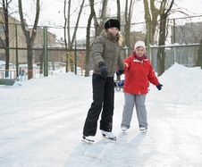 Women On Skating Rink Stock Photo Women On Skating Rink Stock Photo