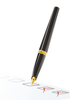 Fountain Pen With The Form Royalty Free Stock Photos