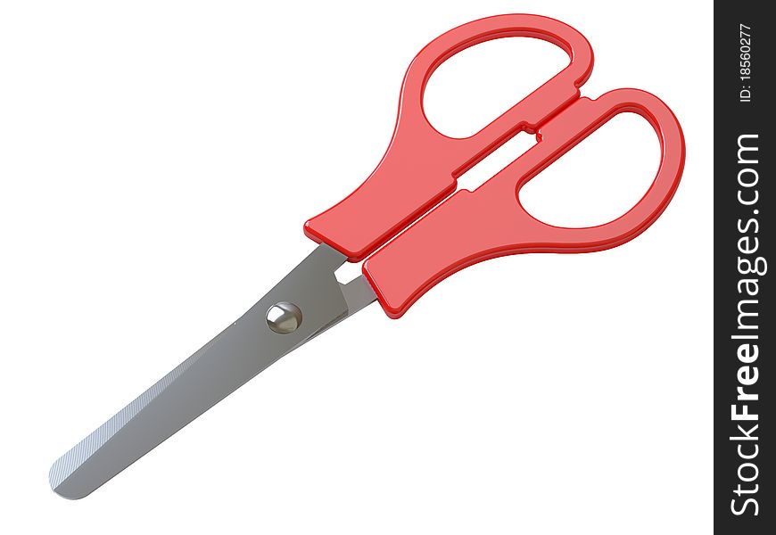 3d scissors on white surface