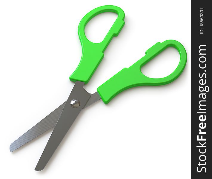 3d scissors on white surface