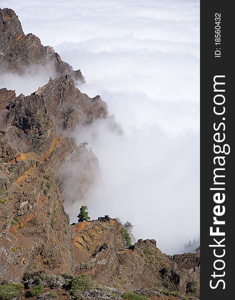 Clouds Over Rock At La Palma