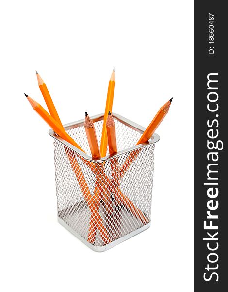 An image of a bunch of pencils in a small basket