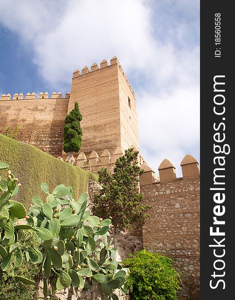 Fortification tower at Almeria castle