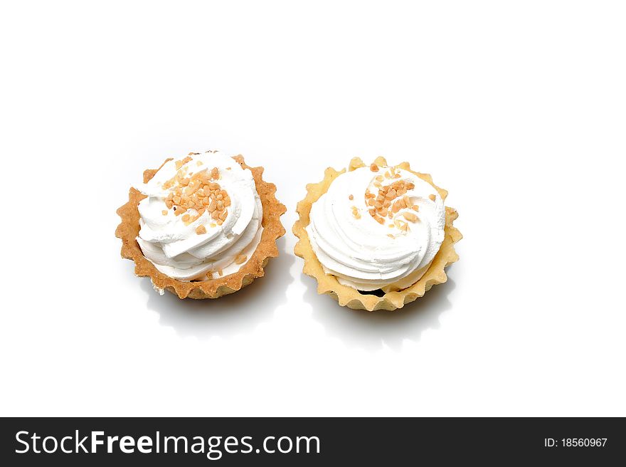 Fresh cream cupcake isolated