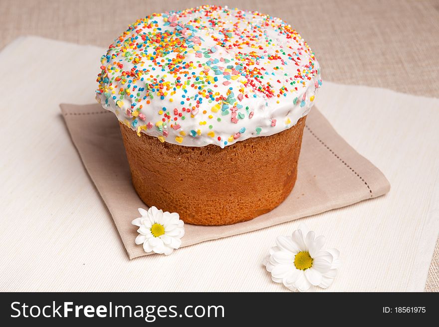 Easter cake and many white flowers