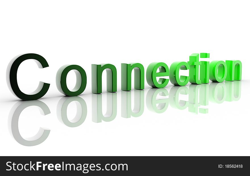 Digital illustration of connection in 3d on white background