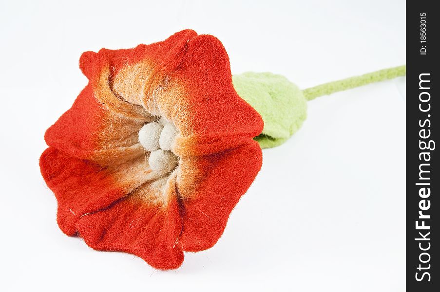 Beautiful artificial flower made of fleece like fabric. Beautiful artificial flower made of fleece like fabric