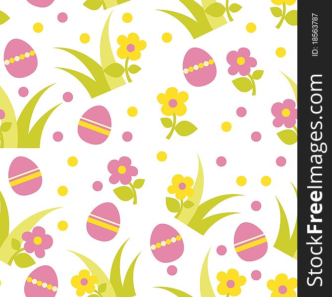 Easter backgrounds with flowers and eggs