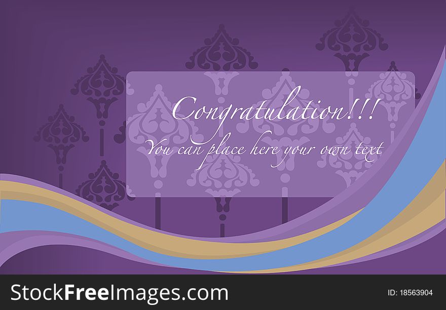 The decorative image of congratulation card. The decorative image of congratulation card