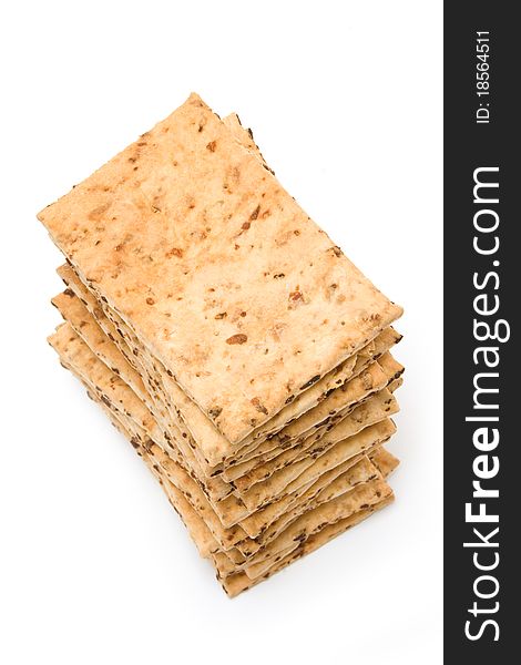 Crispbreads isolated on a white background.