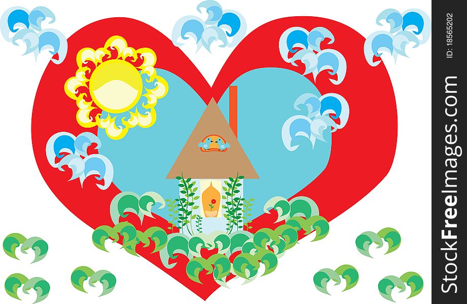 Love to a native home. Concept. Illustration
