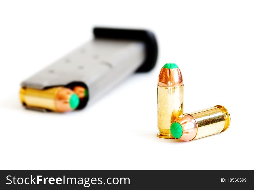 Closeup of tactical military bullets and magazine for gun. Closeup of tactical military bullets and magazine for gun